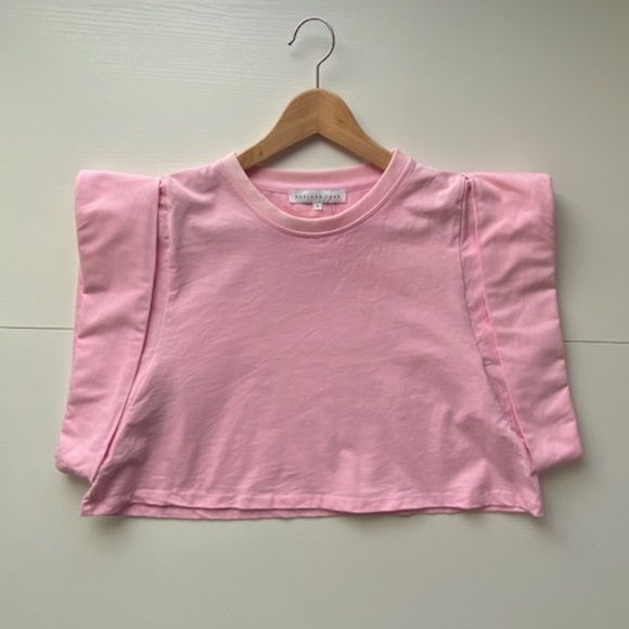 Endless Rose Drop Shoulder Cropped Pink Top Size L - Picture 6 of 9